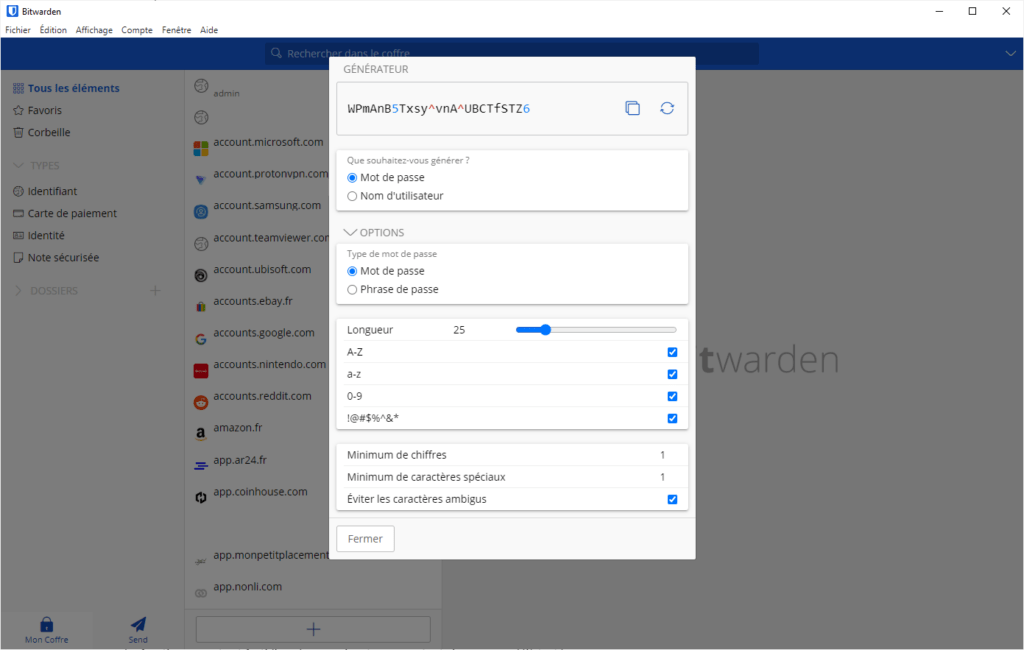 generateur mdp bitwarden