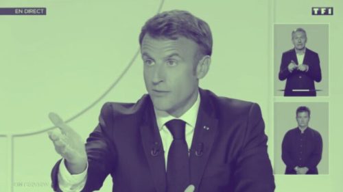 Emmanuel Macron sur TF1. // Source : TF1