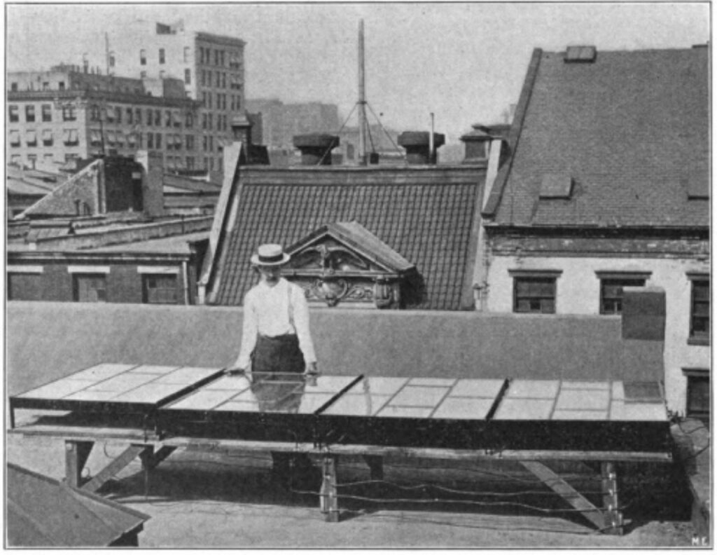 Il y a 114 ans déjà, on tirait parti du rayonnement solaire // Source : Modern Electrics/Hathi Trust