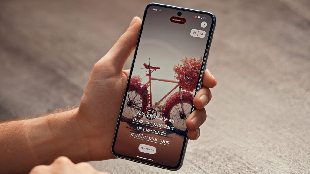 Les Google Pixel 8 peuvent générer des fonds d'écran sur mesure, grâce à une IA. // Source : Thomas Ancelle / Numerama