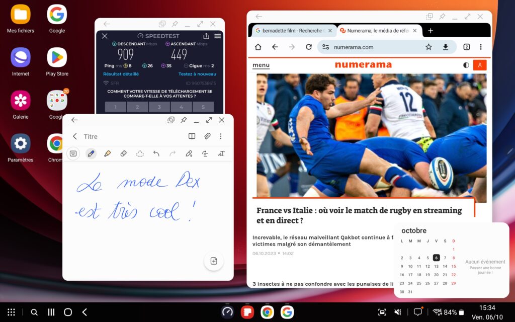 Avec le mode Dex, Android devient soudainement cool sur tablette. Mais les applications prennent un format smartphone.