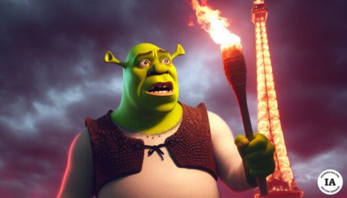 Image générée grâce à Bing Image Creator, avec le prompt "Shrek devant la Tour Eiffel en feu" (je vous épargne d'autres exemples plus douteux)