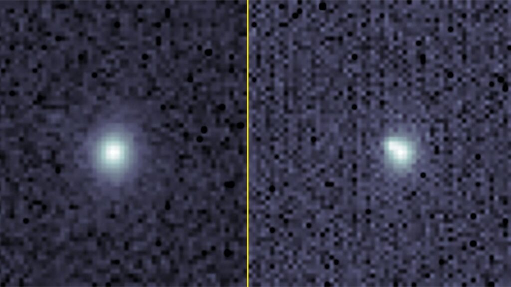 La galaxie observée avant/après la supernova SN2023tyk. // Source : Northwestern University