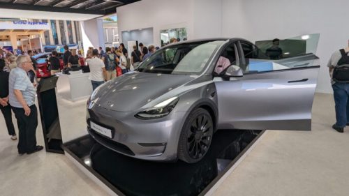 Tesla Model Y au salon IAA 2023 // Source : Raphaelle Baut