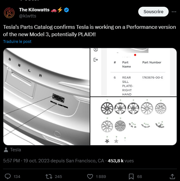 Extrait du catalogue Tesla // Source : The Kilowatss sur X