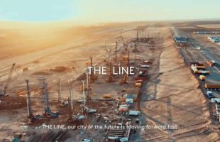 La construction de The Line est en cours // Source : Neom / YouTube