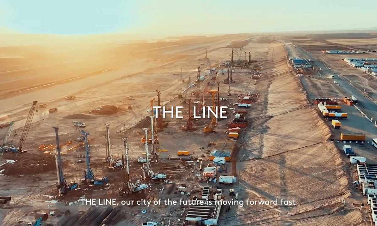 La construction de The Line est en cours // Source : Neom / YouTube