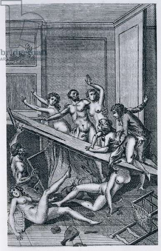 Illustration du roman « Histoire de Juliette, ou les Prospérités du vice » du Marquis de Sade, attribuée à Claude Bornet // Source : Wikipédia