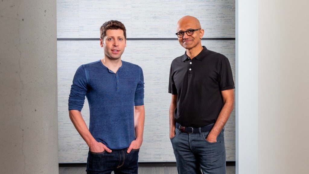 Sam Altman, director of OpenAI, and Satya Nadella, director of Microsoft.  // Source: Microsoft