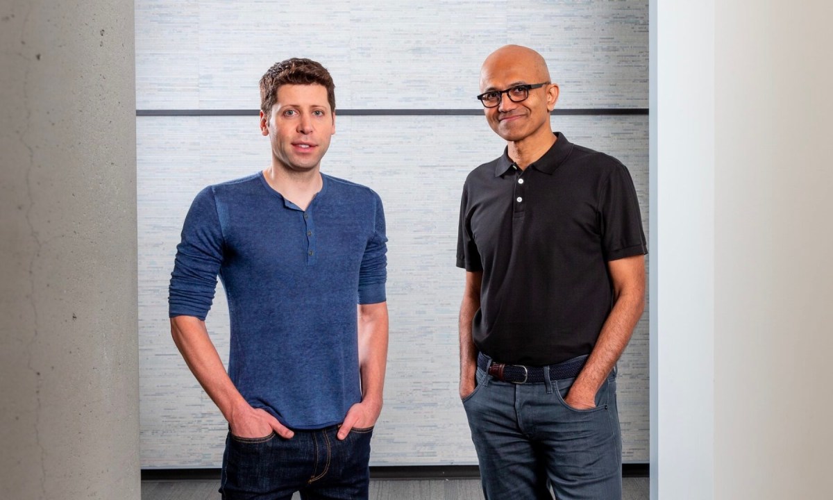 Sam Altman, directeur d'OpenAI, et Satya Nadella, directeur de Microsoft. // Source : Microsoft