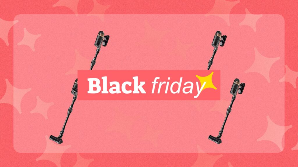 The Rowenta X Force Flex stick vacuum cleaner is less than €480 during Black Friday // Source: Numerama montage