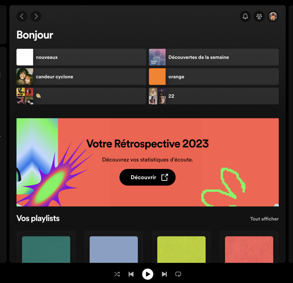 Spotify Wrapped sur desktop