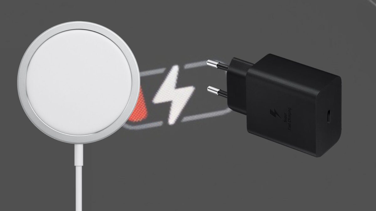 Chargeurs Samsung et Apple // Source : Montage Numerama