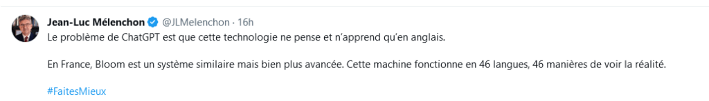 ChatGPT et Jean-Luc Mélenchon