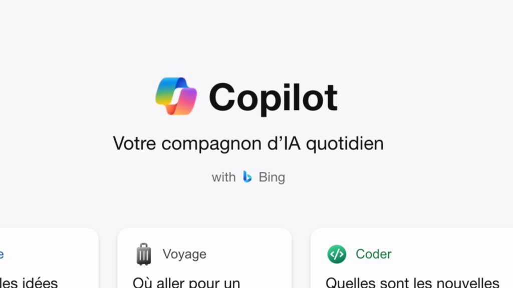 La nouvelle interface web de Copilot. // Source : Numerama