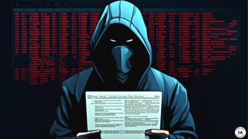 Des hackers ont dénoncé une victime de leur cyberattaque aux autorités. // Source : Numerama avec Midjourney