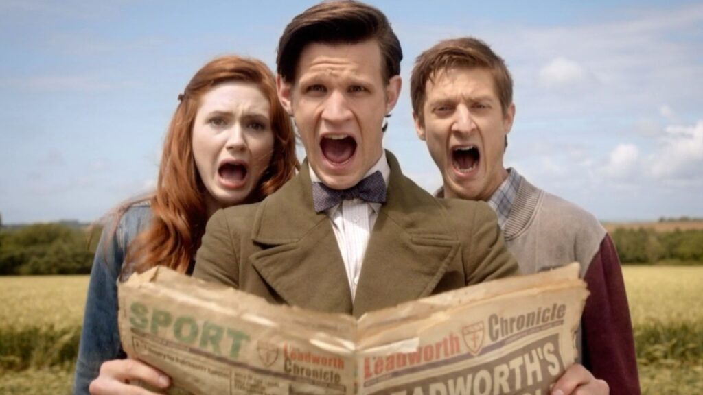 Le 11e Docteur accompagné d'Amy et Rory. // Source : BBC