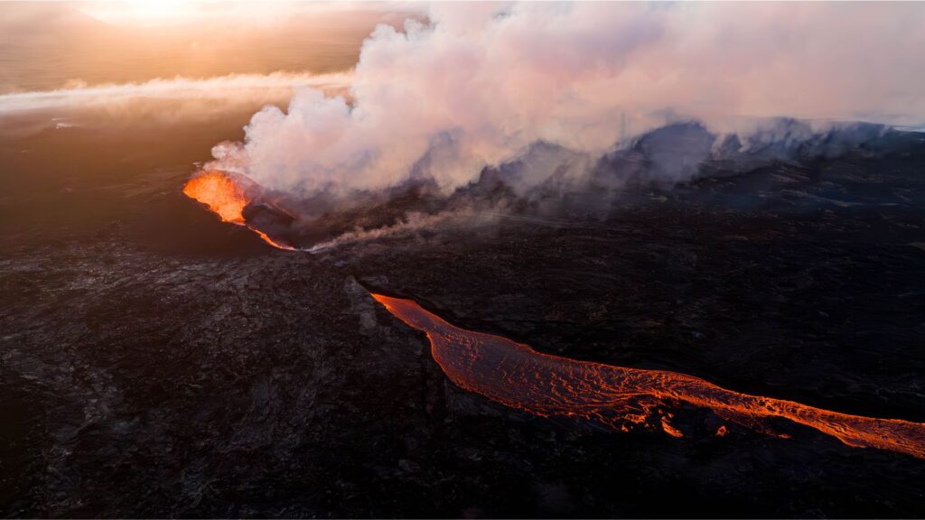 Éruption du volcan Fagradalsfjall, en 2023, en Islande. // Source : Anthony Quintano / Wikimédias