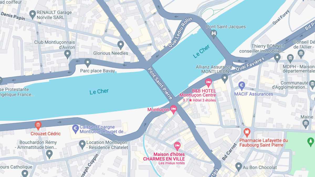 Les nouvelles couleurs de Google Maps // Source : Google Maps / Capture d'écran Numerama