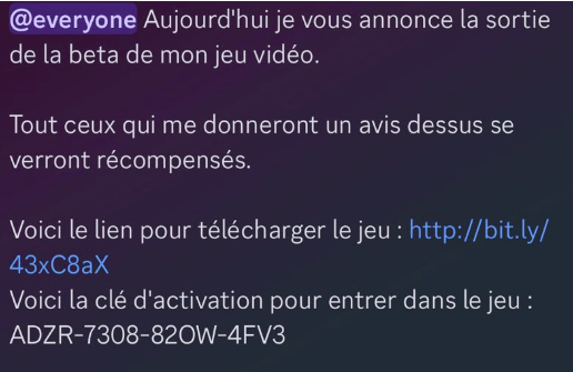 Un message sur X avec un lien piégé. // Source : Sekoia.io