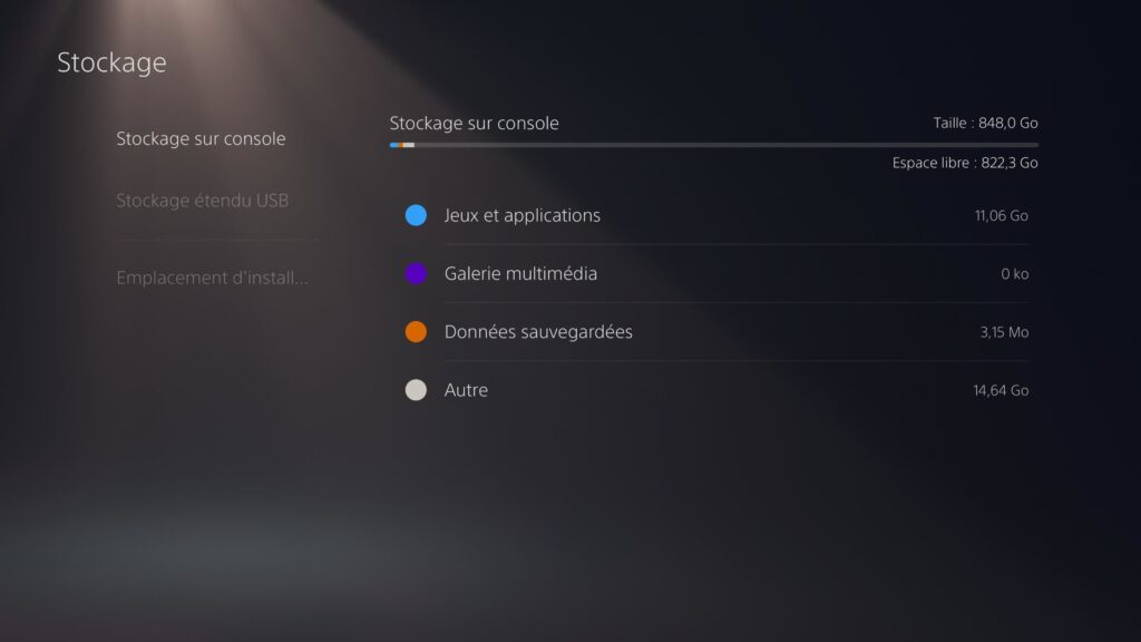 Stockage de la PS5 Slim // Source : Capture PS5