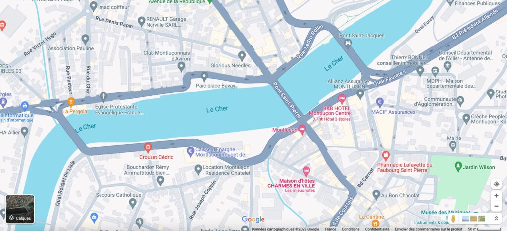Les nouvelles couleurs de Google Maps pour les rues : du gris // Source : Google Maps / Capture d'écran Numerama