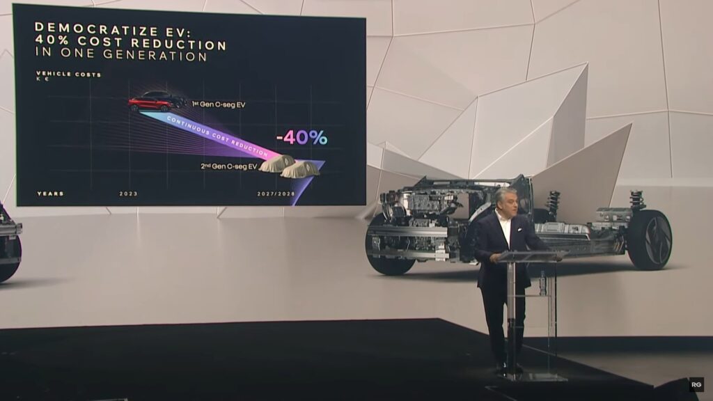 Stratégie de réduction des coûts d'Ampère / Renault // Source : capture d'écran