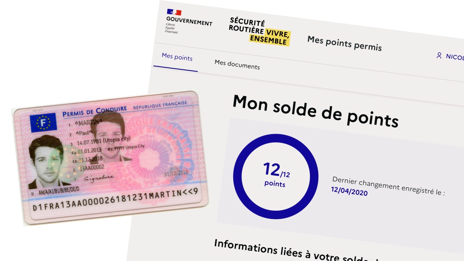 Ce site permet de consulter les points sur son permis de conduire