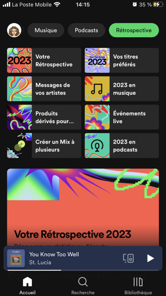 Il y a en fait plusieurs rétrospectives ! // Source : Capture d'écran Spotify iOS