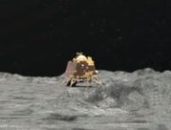 Vue d'artiste de Vikram sur la Lune. // Source : Capture YouTube ISRO Official