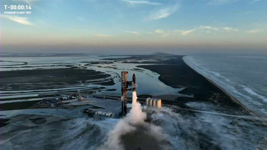 Le décollage du Starship diffusé en direct // Source : SpaceX