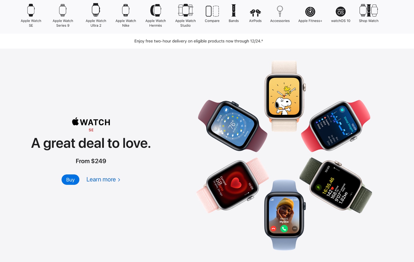 Le site US ne présente aucune Watch comme « nouvelle ». 