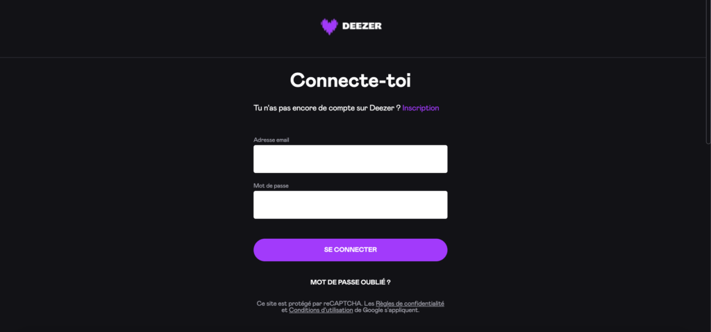 Le site clone malveillant de Deezer. // Source : Numerama