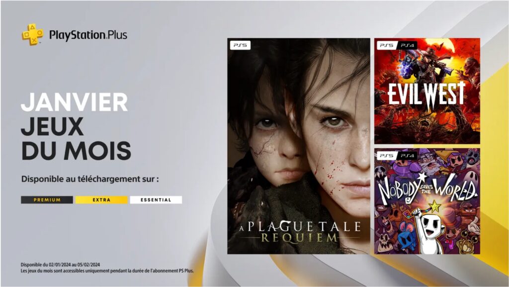 PlayStation Plus en janvier 2024 // Source : Sony