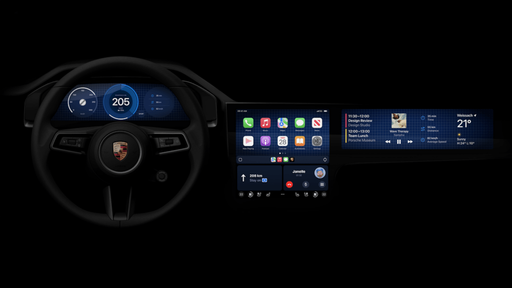 Apple CarPlay 2.0 dans une Porsche // Source : Apple (via Car and driver)