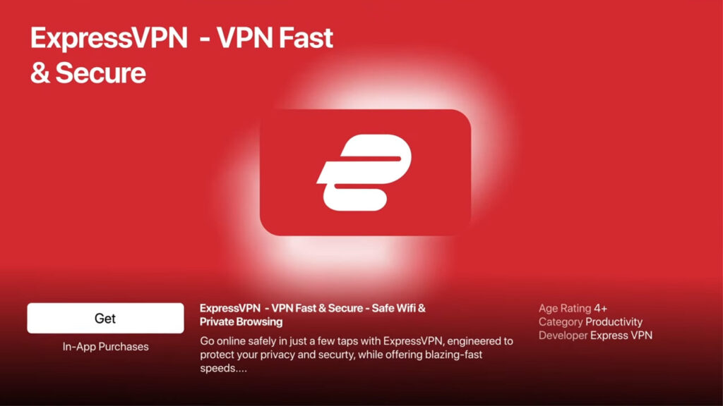 ExpressVPN on Apple TV.