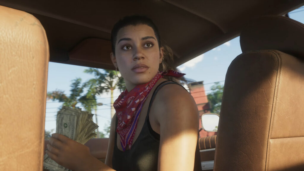 Lucia de GTA 6 dans une voiture.