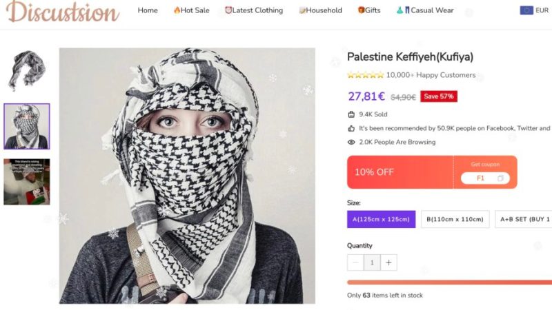 Ces pubs Facebook pour des Keffiehs « solidaires » de la Palestine sont des arnaques