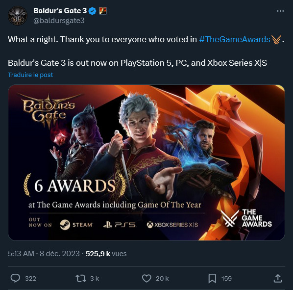 Larian Studios Game Awards