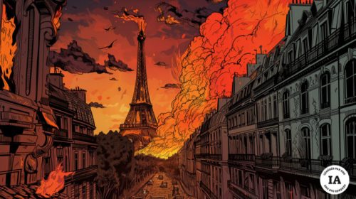 Paris brûle // Source : Numerama avec Midjourney