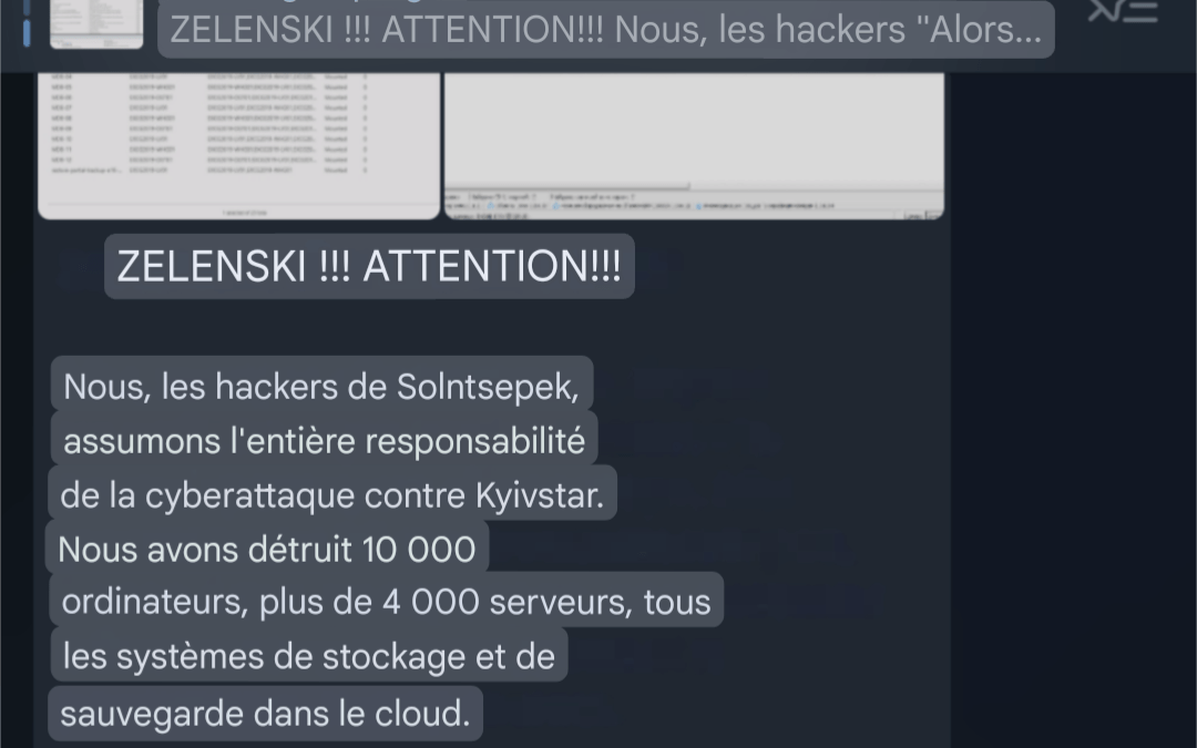 La revendication sur la chaîne Telegram des hackers. // Source : Numerama