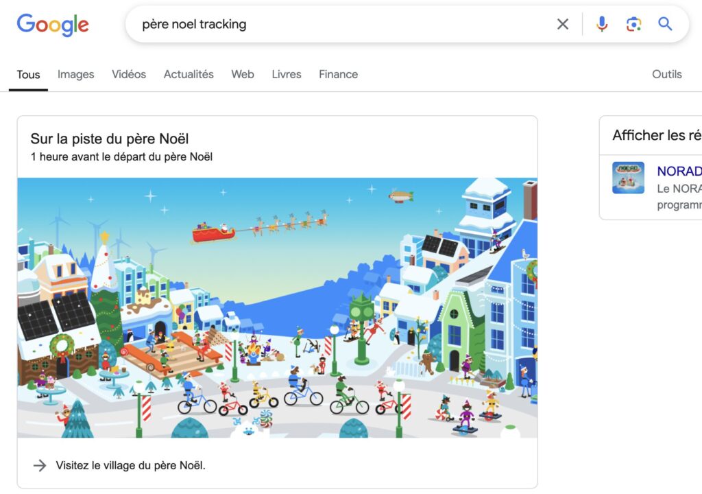 Google mettra en avant le suivi du père Noël directement dans son moteur de recherche.