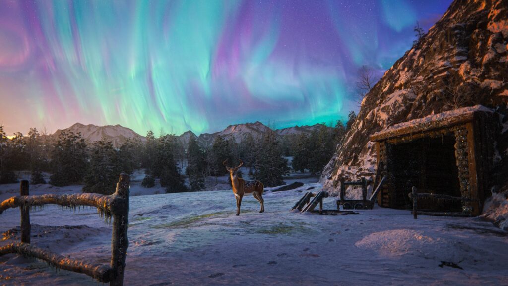 Le paysage hivernal idéal selon StoryX, projet réalisé sous Bender 4.0 // Source : StoryX
