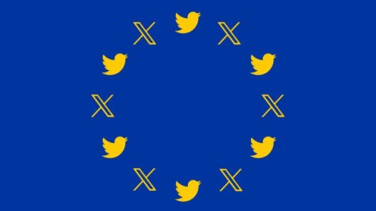 Le drapeau de l'Union européenne, à la sauce Twitter / X. // Source : Numerama Le drapeau de l'Union européenne, à la sauce Twitter / X. // Source : Numerama