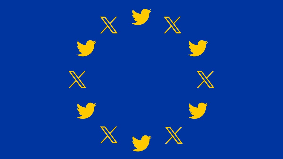 Le drapeau de l'Union européenne, à la sauce Twitter / X. // Source : Numerama