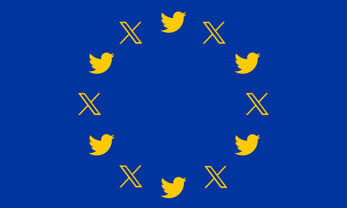 Le drapeau de l'Union européenne, à la sauce Twitter / X. // Source : Numerama