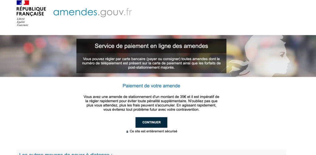 The clone site of the government platform amend.gouv.fr // Source: Numerama