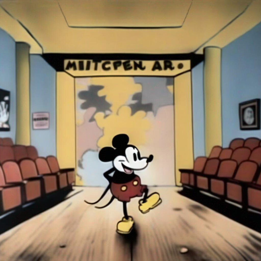 Mickey Mouse dans un cinéma // Source : Pierre-Carl Langlais