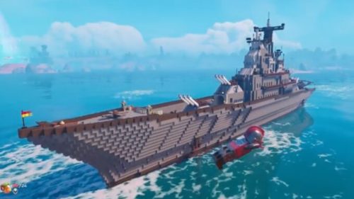 Un incroyable navire de guerre dans Lego Fortnite // Source : Reddit