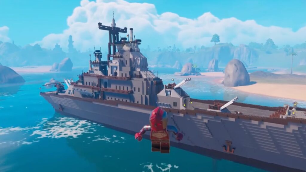 An incredible battleship in Lego Fortnite // Source: Reddit